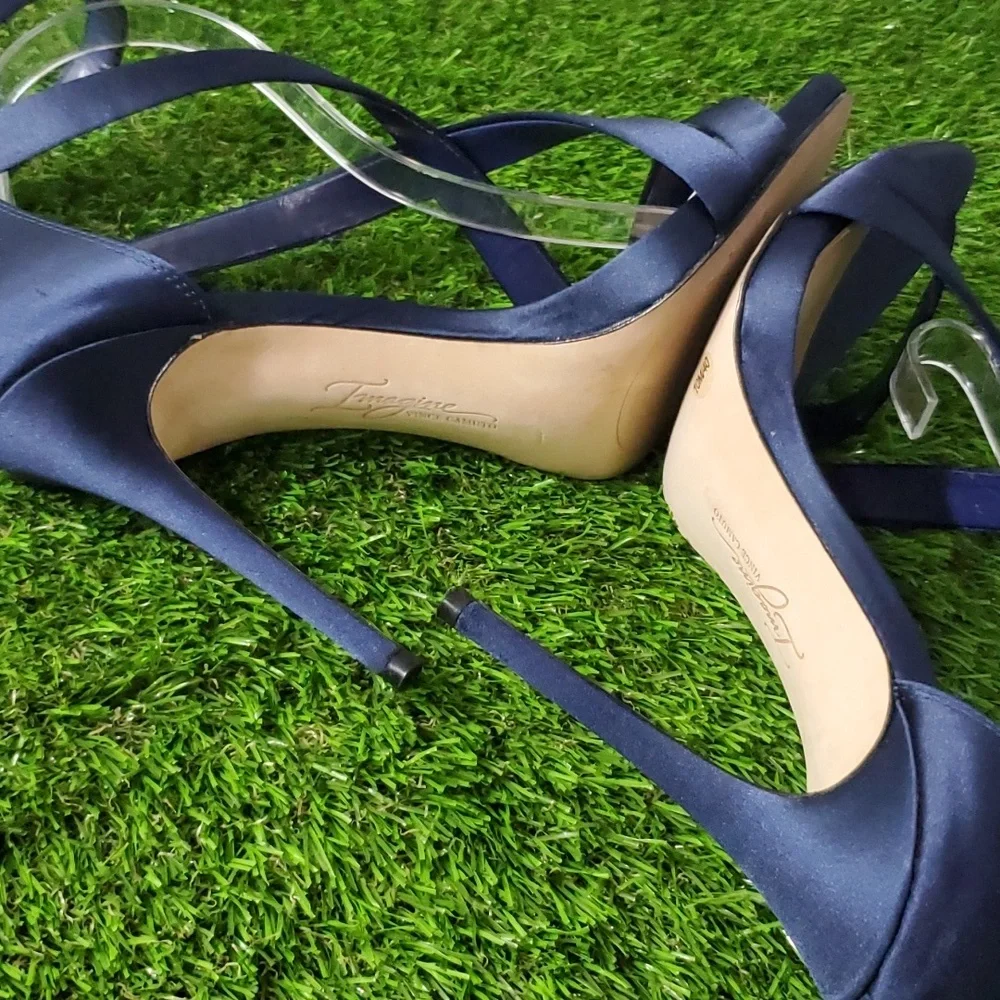 Imagine By Vince Camuto Blue Satin Heels
